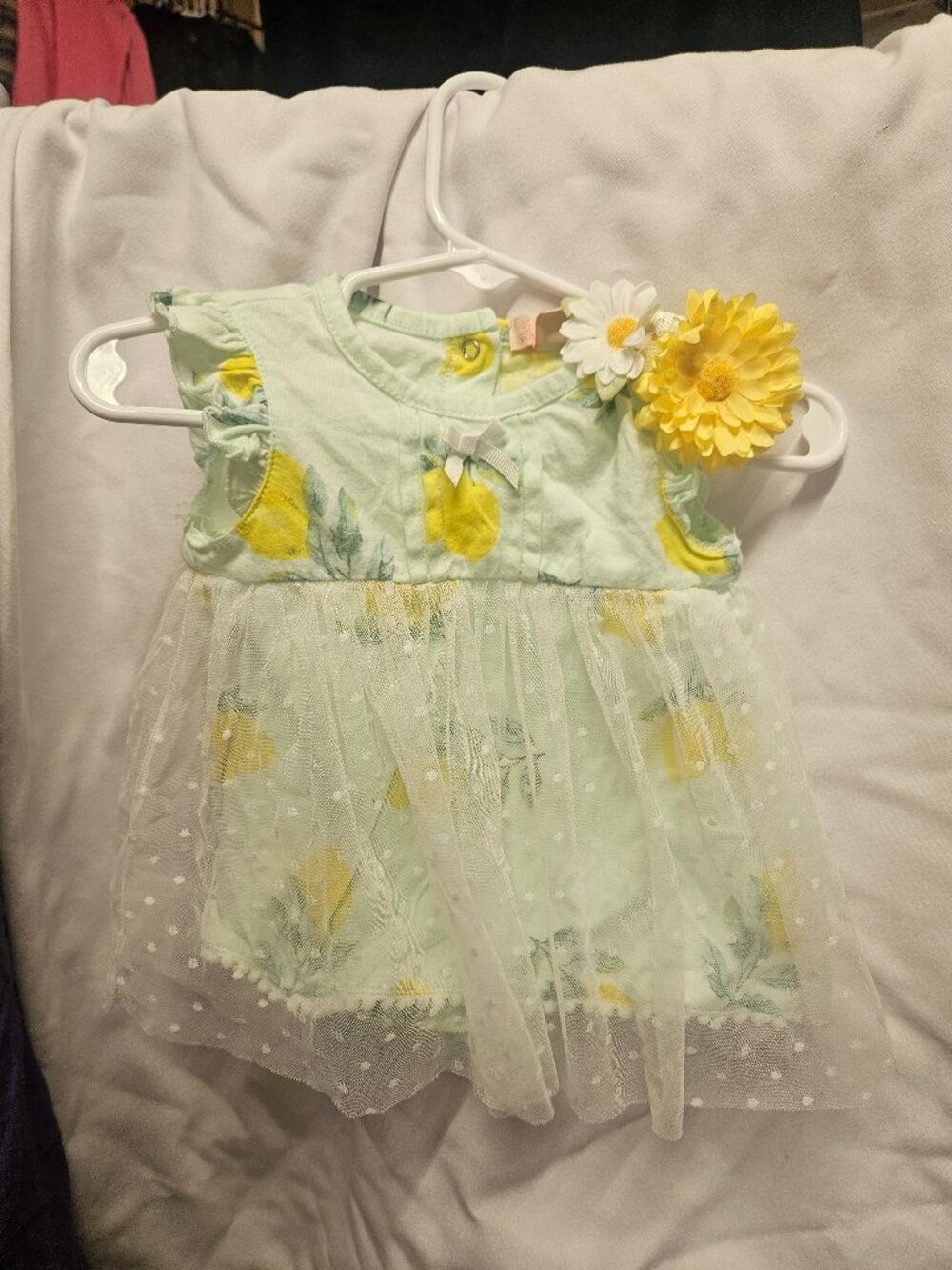 Tutu Couture Baby Dress Lemon Print Tulle Skirt 3-6 mos